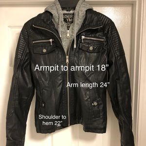 YMI Faux leather moto jacket, size small